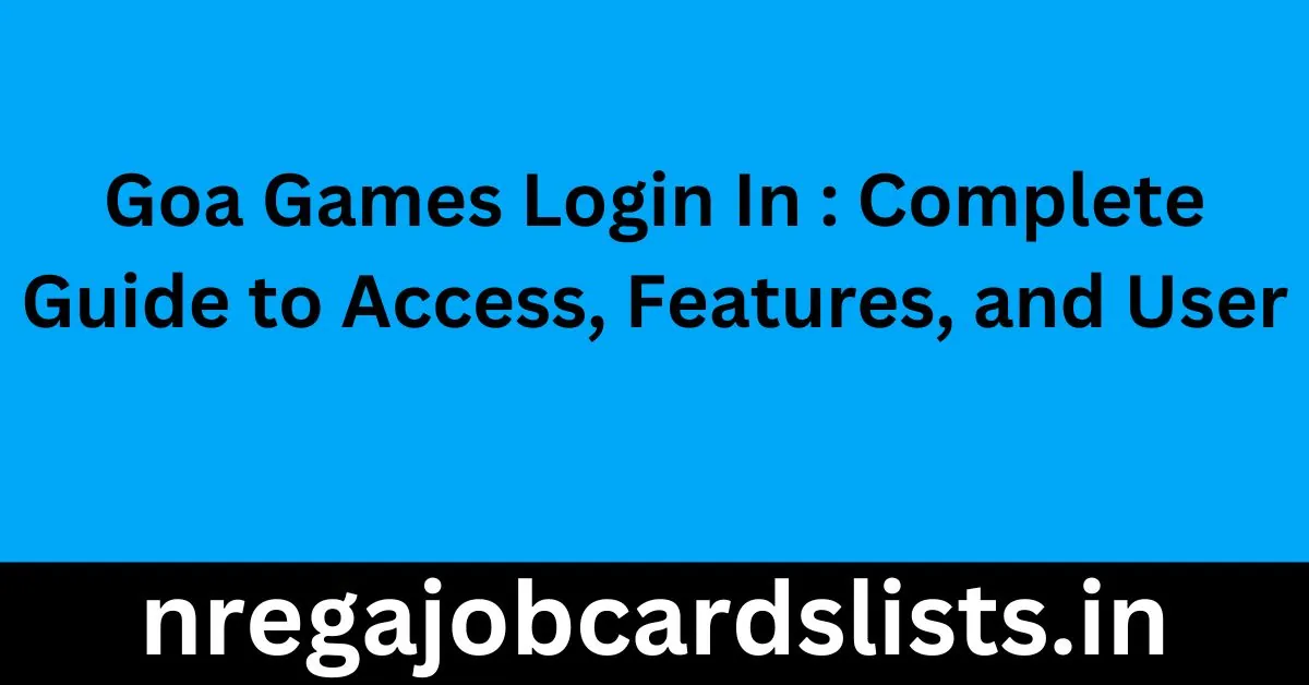 Goa Games Login
