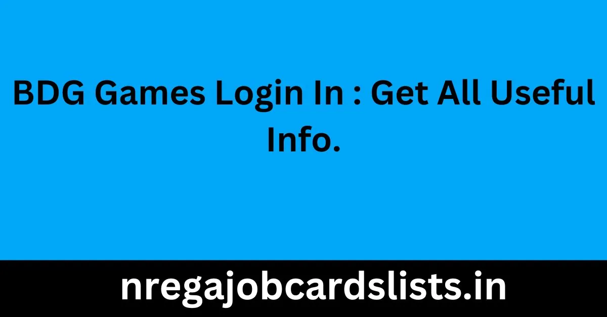 BDG Games Login